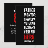 80e verjaardag van de uitnodiging van Hero-partij (Voorkant / Achterkant)