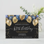 80e verjaardag van de uitnodiging voor een blauwe  (Staand voorkant)