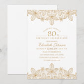 80e verjaardag van de unieke Golden Lace Kaart (Voorkant / Achterkant)