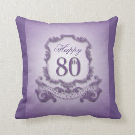 80e verjaardag van de verjaardag met Bericht (acht Kussen