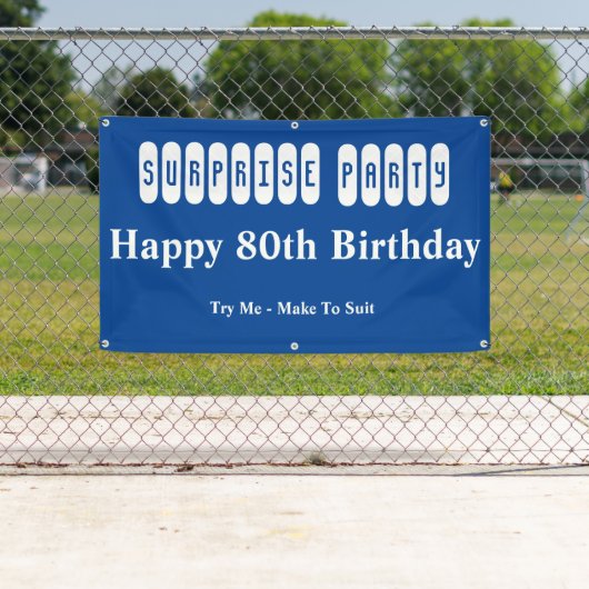 80e verjaardag van de verrassingspartij spandoek (Insitu)