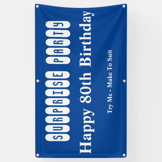 80e verjaardag van de verrassingspartij spandoek (Verticaal)