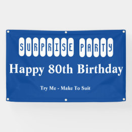80e verjaardag van de verrassingspartij spandoek