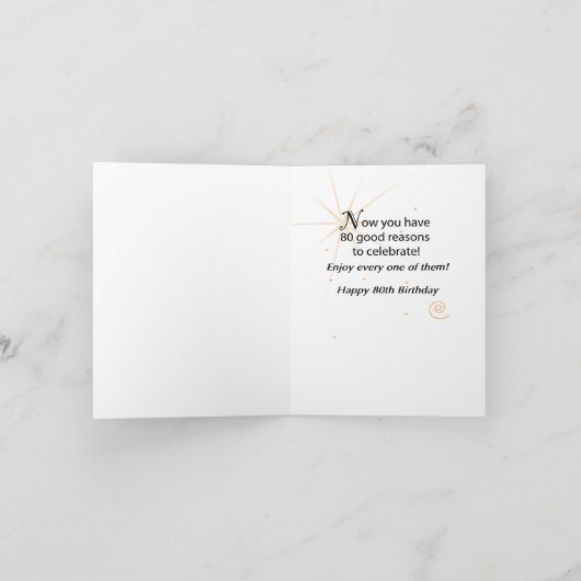 80e verjaardag van de viering kaart (Binnen)
