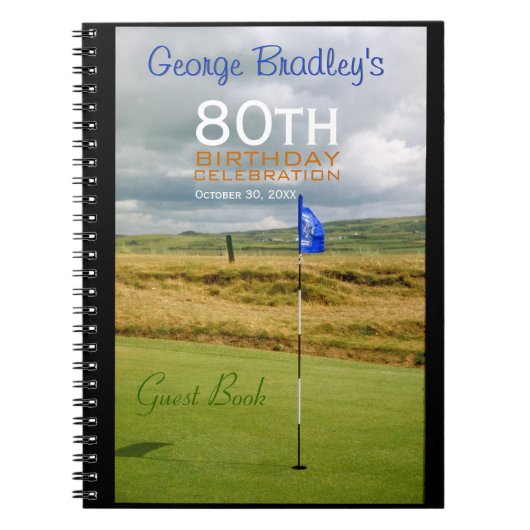 80e verjaardag van de viering van het Golfgastboek Notitieboek (Voorkant)