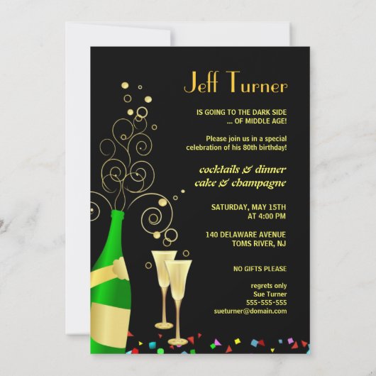 80e verjaardag van de Vogelpartij - Fun en feestel Kaart (Achterkant)