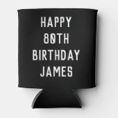 80e verjaardag van Elegant Black Dad Stylish 80th Blikjeskoeler (Voorkant)