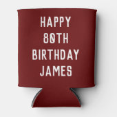 80e verjaardag van Elegant Burgundy Dad Stylish Ei Blikjeskoeler (Voorkant)