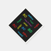 80e verjaardag van herhaalde namen, zwart papier servet (Hoek)