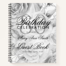 80e verjaardag van het Guestbook Party Floral Silv
