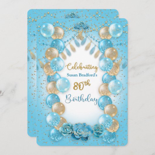 80e verjaardag van het ontwerp van de Dames Blue G Kaart (Voorkant / Achterkant)