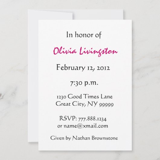 80e verjaardag van het Roos van de Uitnodiging van (Achterkant)