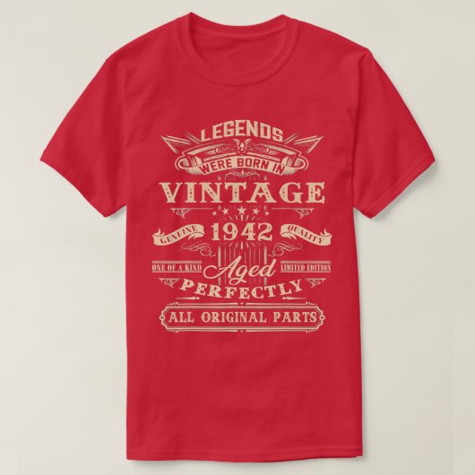 80e verjaardag van legende geboren in 1942 80 jaar t-shirt (Design voorkant)
