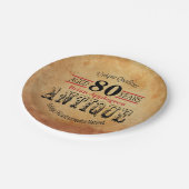 80e verjaardag van oud, Antiek en  design Papieren Bordje (Gekanteld)