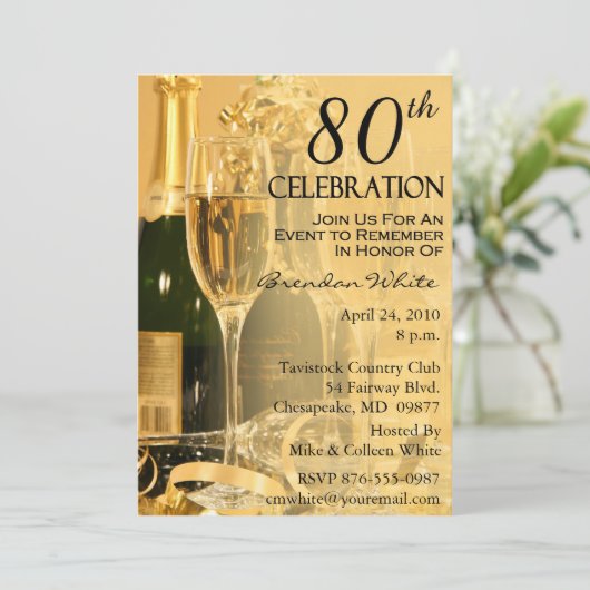 80e verjaardag van uitnodigingen