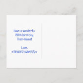 80e verjaardag: Vet, Vun, Eenvoudig, Regenboog 80 Briefkaart (Achterkant)