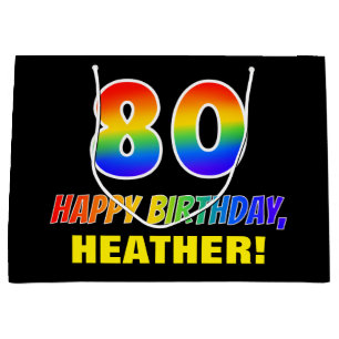 80e verjaardag: Vet, Vun, Eenvoudig, Regenboog 80 Groot Cadeauzakje