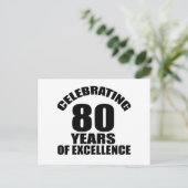 80e verjaardag vieren briefkaart (Staand voorkant)