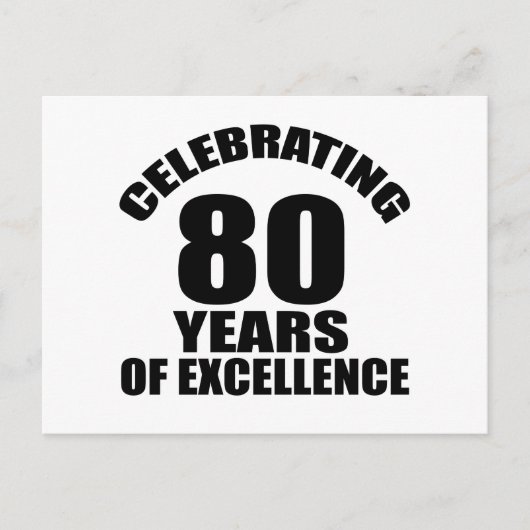 80e verjaardag vieren briefkaart (Voorkant)