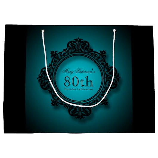 80e verjaardag viering gepersonaliseerde geschenkt groot cadeauzakje (Achterkant)