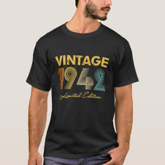 80e verjaardag Vintage 1942 Mannen Vrouwen T-shirt