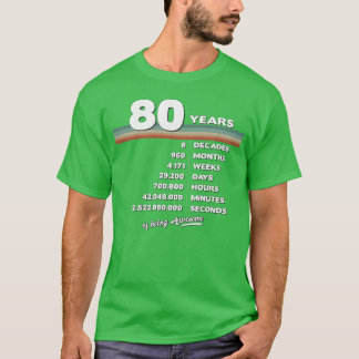 80e verjaardag Vintage 80 jaar oud Retro T-shirt