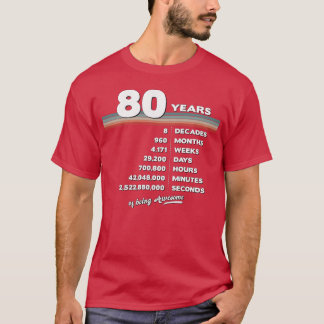 80e verjaardag Vintage 80 jaar oud Retro T-shirt