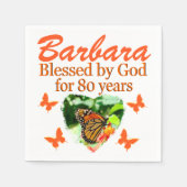  80E VERJAARDAG VLINDER FOTO SERVETTEN (Voorkant)