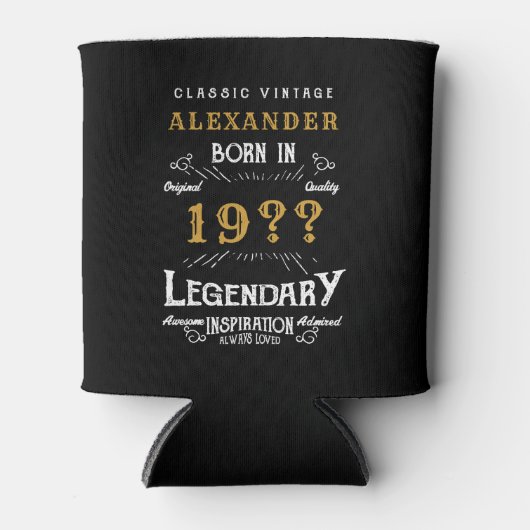 80e verjaardag Voeg naam toe: Legendary Black Gold Blikjeskoeler (Voorkant)