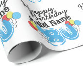 80e verjaardag Voeg NaamVerpakkingspapier toe Cadeaupapier (Rol Hoek)