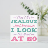 80e verjaardag voor vrouwen kaart (Staand voorkant)