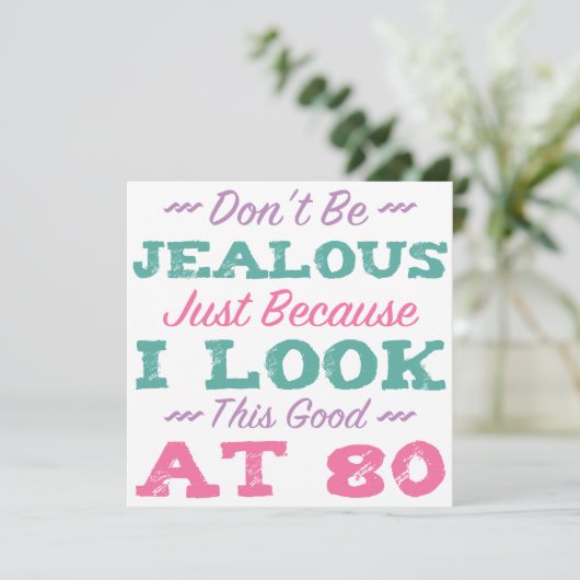 80e verjaardag voor vrouwen kaart (Staand voorkant)