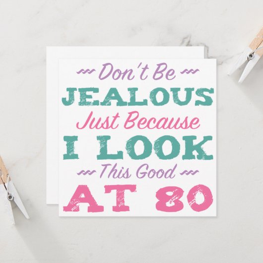 80e verjaardag voor vrouwen kaart (Voorkant / Achterkant in situ)