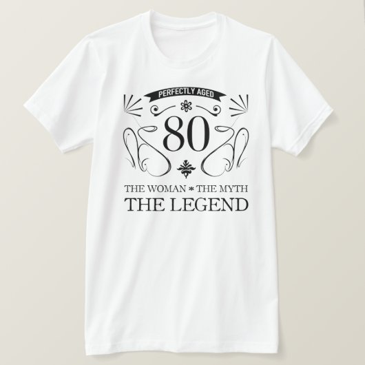 80e verjaardag voor vrouwen t-shirt (Design voorkant)