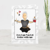 80e verjaardag Vrouw Lief Classy Rood Zwart Sassy Kaart (Voorkant)