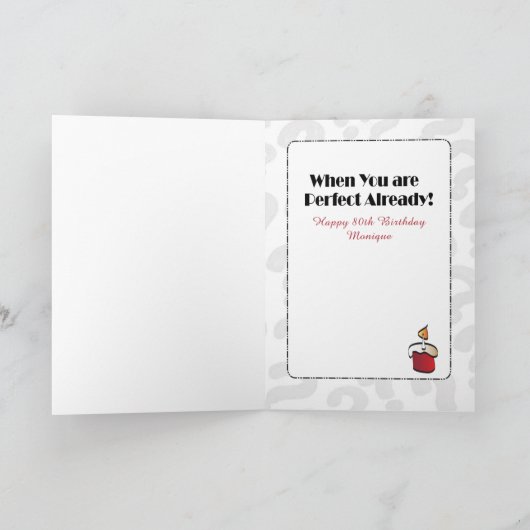 80e verjaardag Vrouw Lief Classy Rood Zwart Sassy Kaart (Binnen)