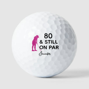 80e Verjaardag Vrouwen Golfer Funny Custom Golfballen