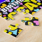 80e verjaardag — Vun, liefhebbende hartvormen + "8 Legpuzzel (Zijkant)