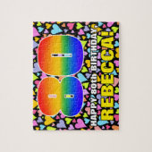 80e verjaardag — Vun, liefhebbende hartvormen + "8 Legpuzzel (Verticaal)