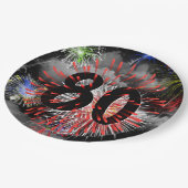 80e verjaardag vuurwerk in Bord van wolkenpapier (Gekanteld)