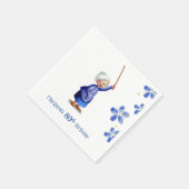 80e Verjaardag Waterverf Bloemen Grootmoeder Servet (Hoek)