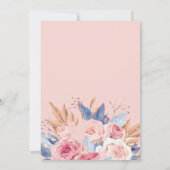 80e verjaardag Waterverf botanische roze Floral Kaart (Achterkant)