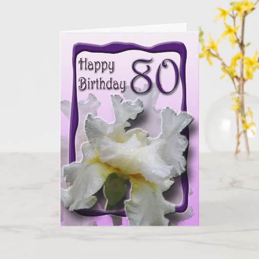 80e verjaardag wensen Kaart (Gele Bloem)