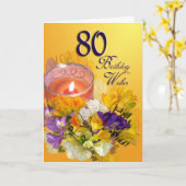 80e verjaardag wensen Kaart (Gele Bloem)