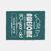 80e verjaardag werelden Best Fabulous Dark Green Fleece Deken (Voorkant (Horizontaal))