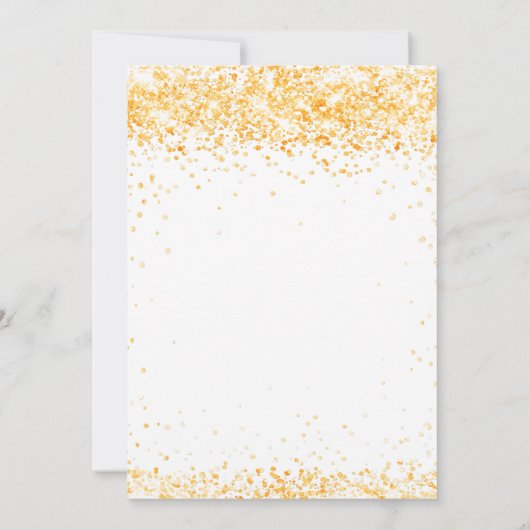 80e verjaardag wit goud glitter elegant kaart (Achterkant)