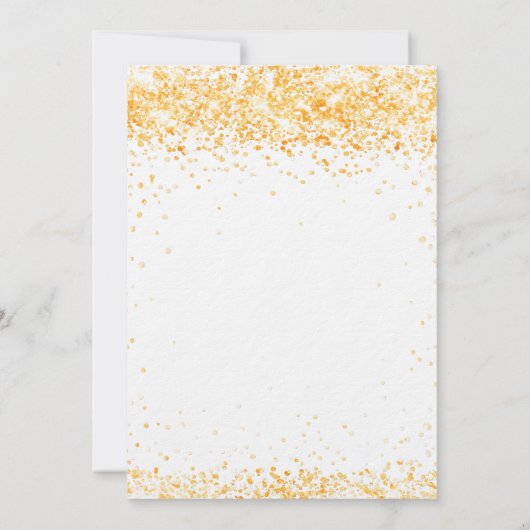 80e verjaardag wit goud glitter luxe kaart (Achterkant)