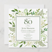 80e verjaardag Witte brandkranen Kaart (Voorkant)