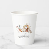 80e Verjaardag Witte Pompoen Herfst Bloemen Custom Papieren Bekers (Voorkant)