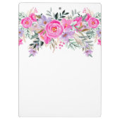 80e verjaardag witte roze florale klembord (Achterkant)